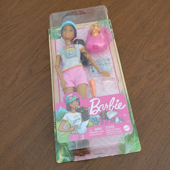 Barbie Hiking Doll Brunette with Puppy & 9 Accessories Including Backpack New - Picture 11 of 15